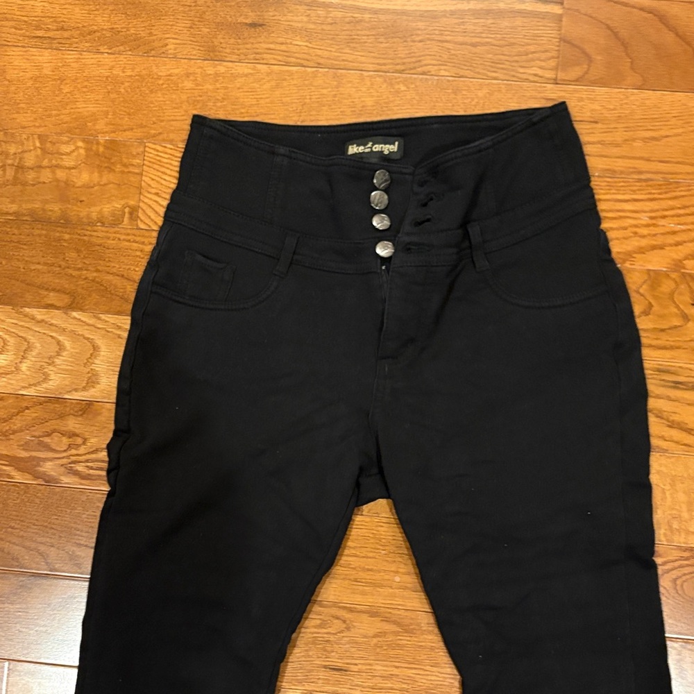 Like an Angel Black Buttoned High-Waisted Pants